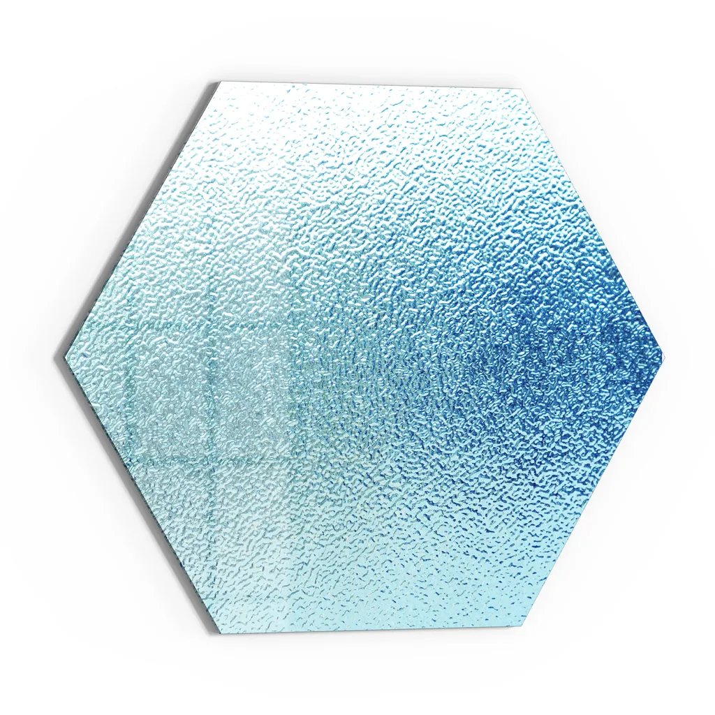 DEQORI Magnettafel Glas 40x35 cm 6-eckig 'Milchglas mit Blaustich' beschreibbar Whiteboard